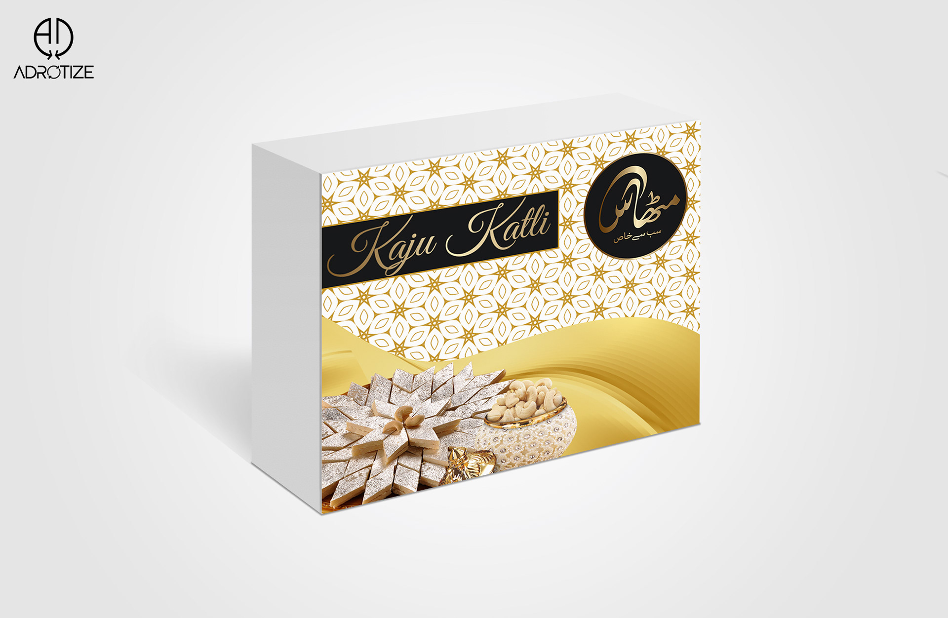 Premium Kaju Katli Box Design - Product Photography - adrotize 01